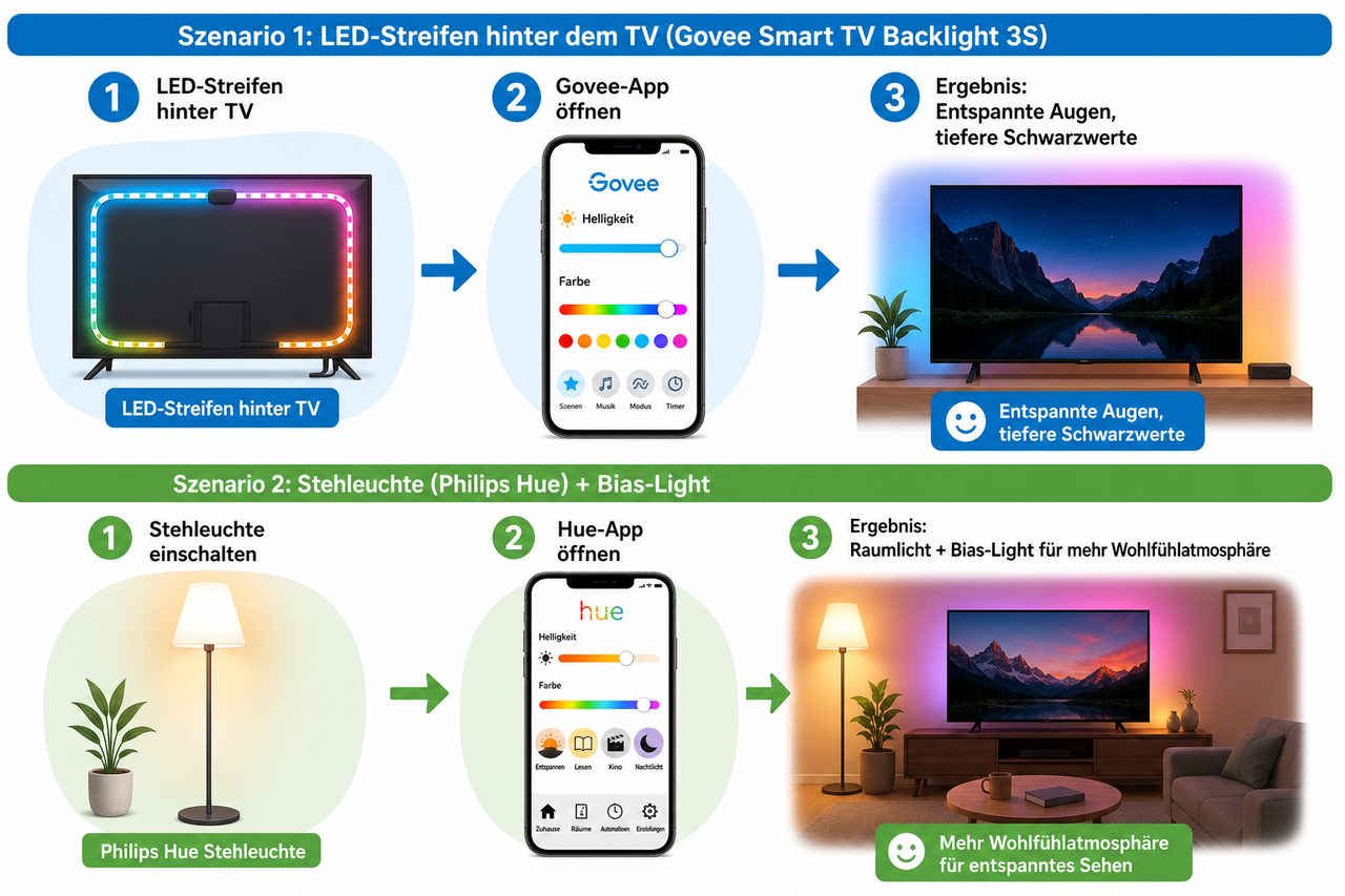 Schritt-für-Schritt-Anleitung: LED-Streifen über App steuern für perfektes Heimkino-Licht